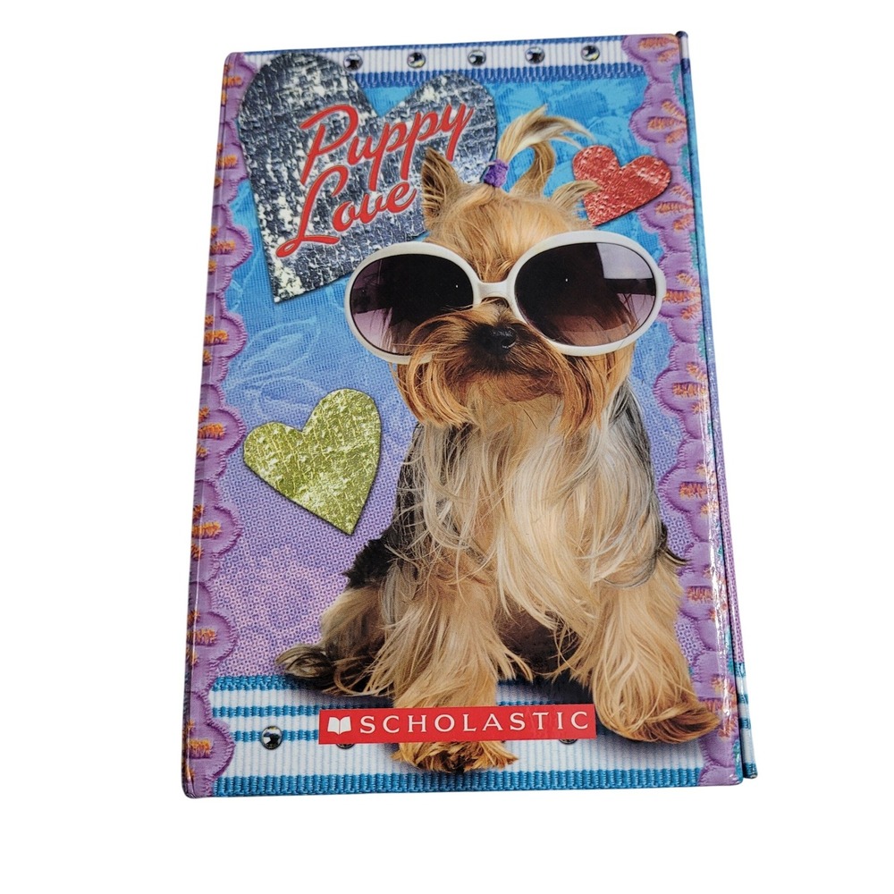 Scholastic Puppy Love Yorkie Organizer Agenda Address Book Pink Pen Purple Blue